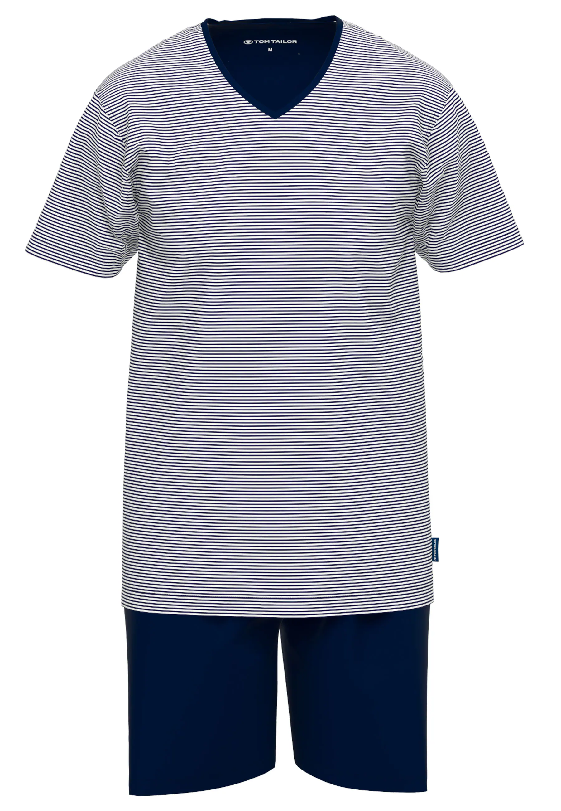 TOM TAILOR Shorty "Nevada", (2 tlg.), Streifendesign, Kurzarm, V-Ausschnitt günstig online kaufen