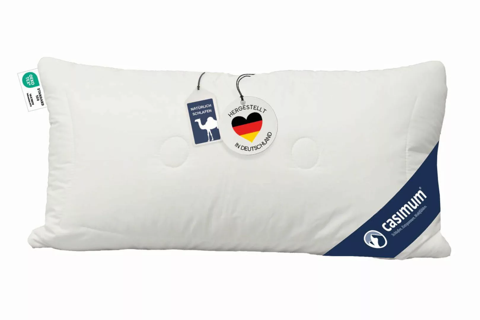 casimum 3-Kammer-Kopfkissen LUXUS Kamelhaar-Kissen 80x80, Kissen günstig online kaufen