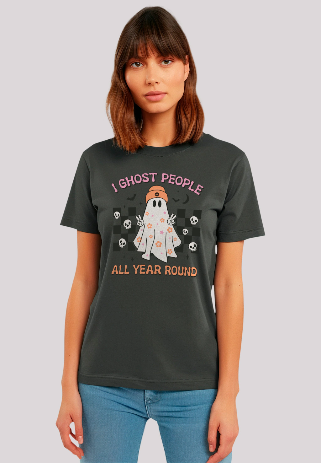 F4NT4STIC T-Shirt "Retro Halloween I Ghost People All Year Round", Premium günstig online kaufen