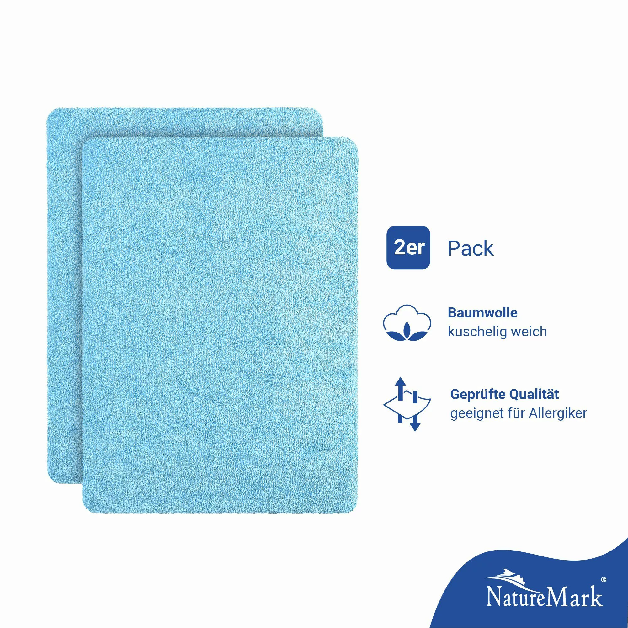 NatureMark Spannbettlaken Frottee Spannbettlaken, 80% Baumwolle günstig online kaufen
