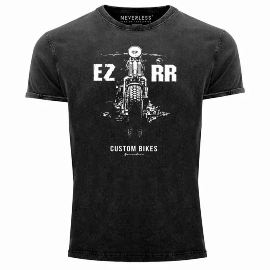 Neverless Print-Shirt Cooles Angesagtes Herren T-Shirt Vintage Shirt Biker günstig online kaufen