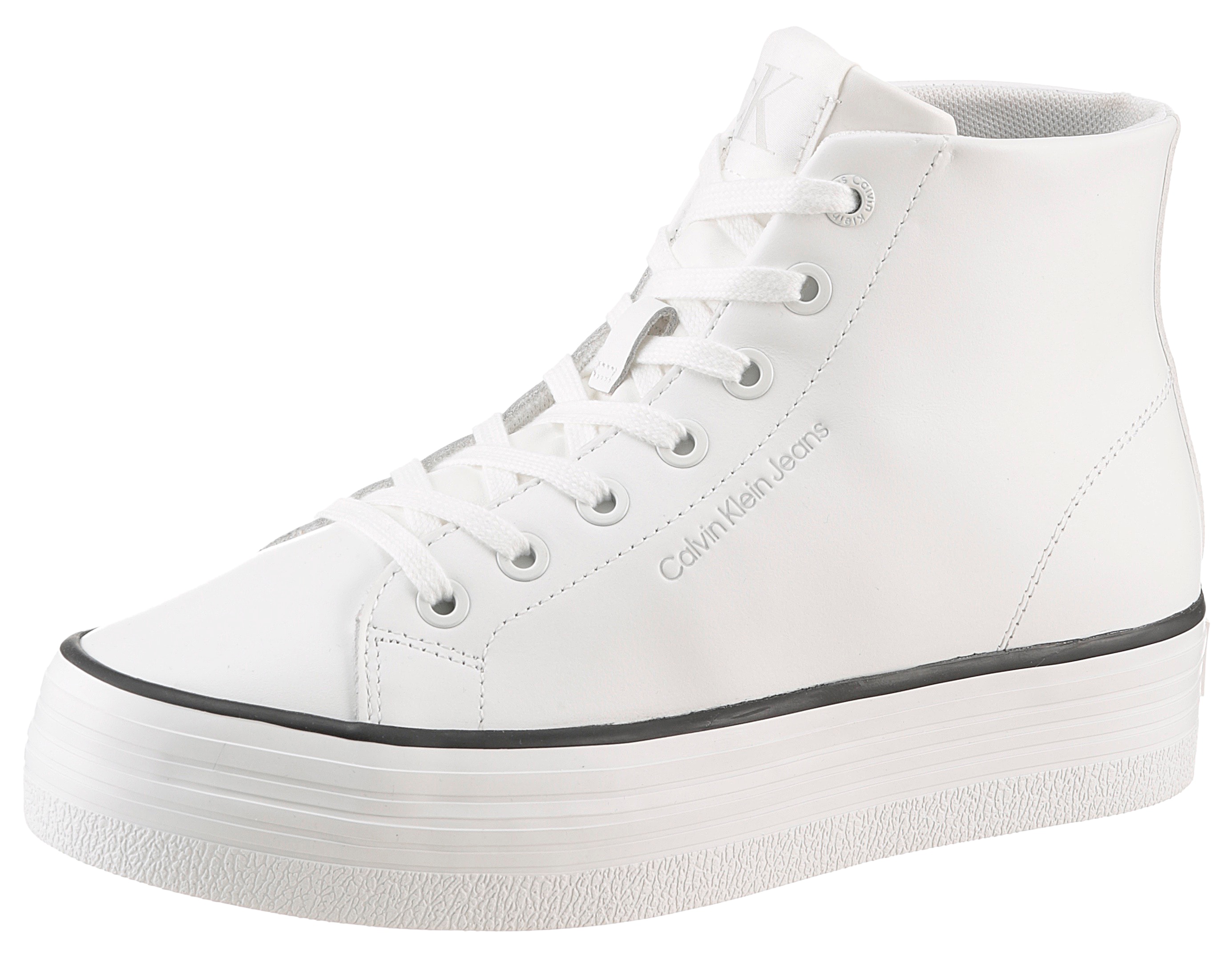 Calvin Klein Jeans Plateausneaker "BOLD VULC FLATF MID LTH IN", High Top Sn günstig online kaufen