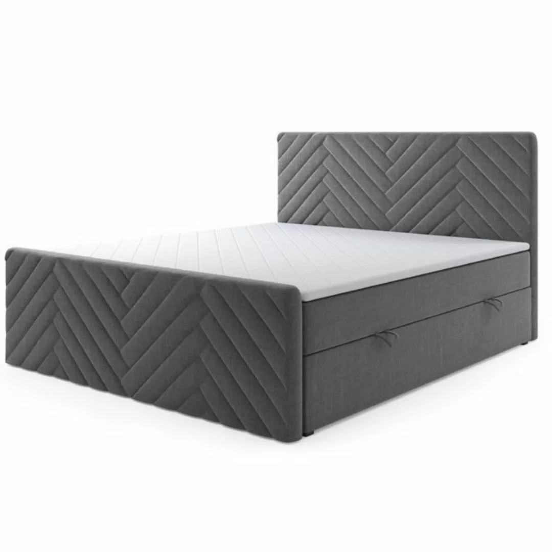 Möbel Punkt Boxspringbett Malibu Grau Anthrazit H3 (Set, 180x200cm), inkl. günstig online kaufen