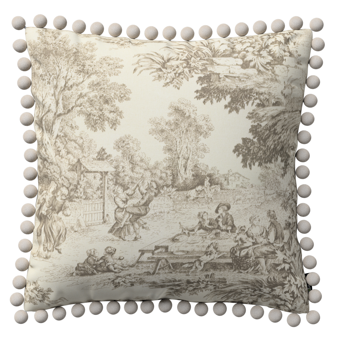 Kissenhülle Wera mit Bommeln, ecru-beige, 45 x 45 cm, Avinon (144-53) günstig online kaufen