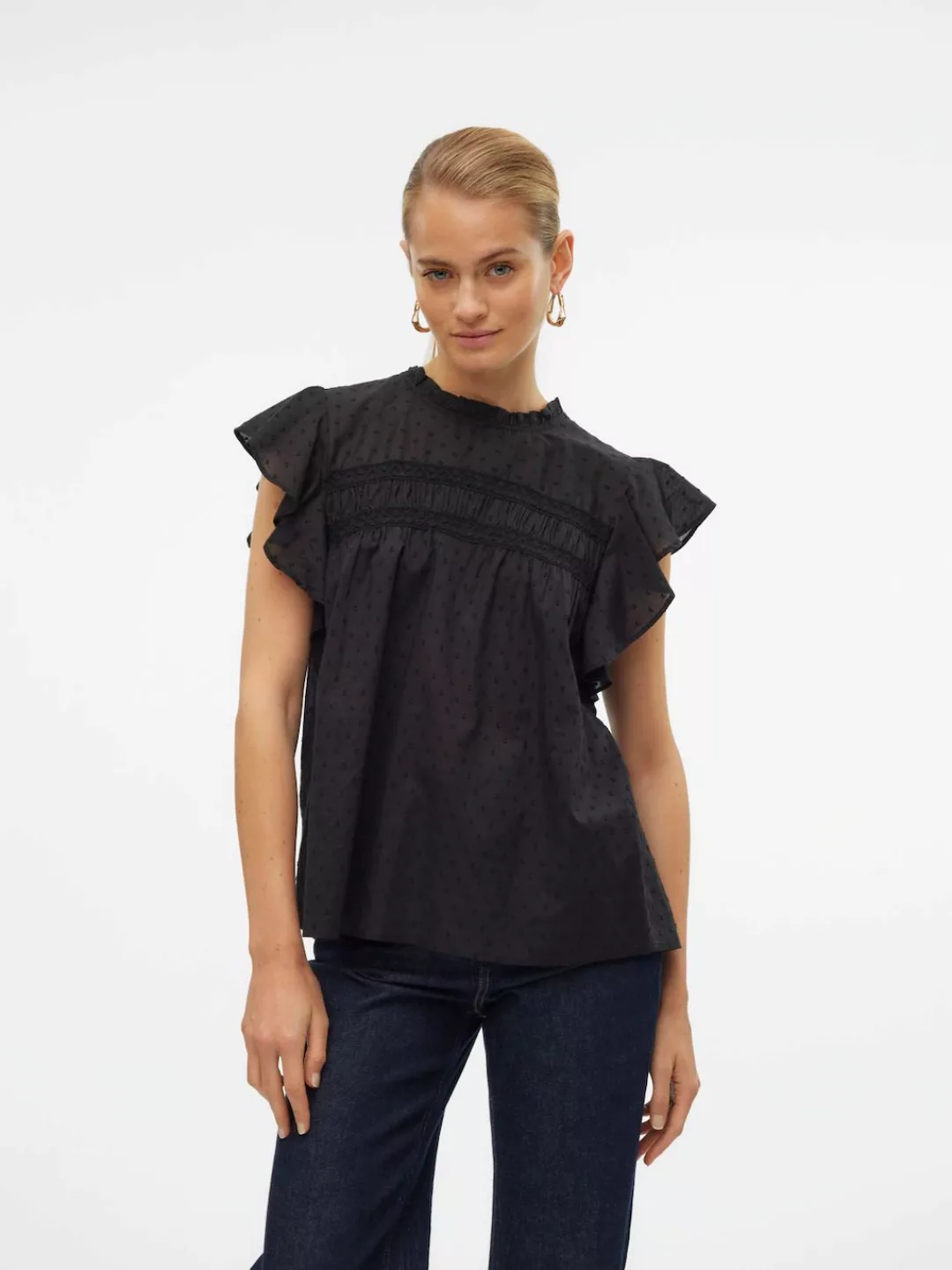 Vero Moda Blusenshirt "VMTRINE SL LACE TOP WVN NOOS" günstig online kaufen