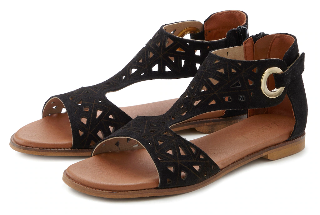 LASCANA Sandale, Sandalette, Sommerschuh aus hochwertigem Leder mit Cut-Out günstig online kaufen