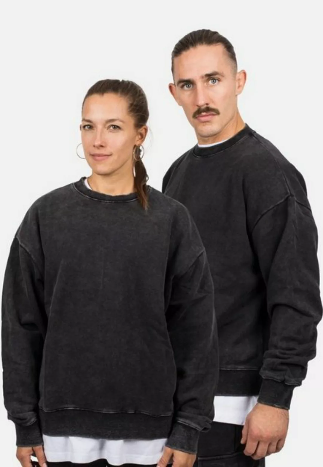Blackskies Hoodie Oversized Heavyweight Crewneck Sweater - Schwarz Vintage günstig online kaufen