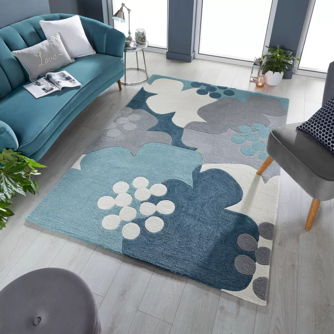 FLAIR RUGS Teppich »Retro Floral«, rechteckig, 10 mm Höhe, fußbodenheizungs günstig online kaufen