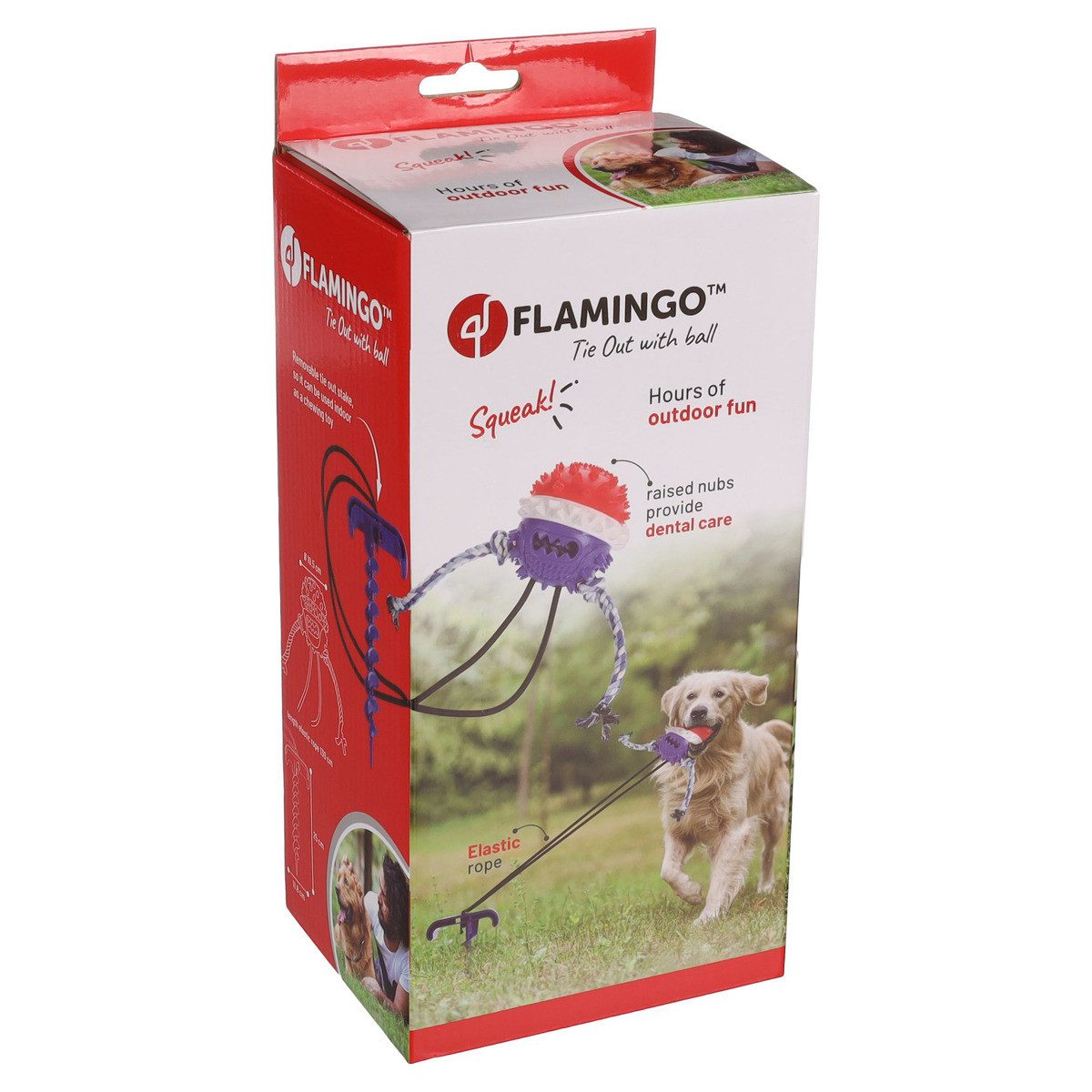 Flamingo Outdoor-Spielzeug Hundespielzeug Erdpflock mit Ball günstig online kaufen