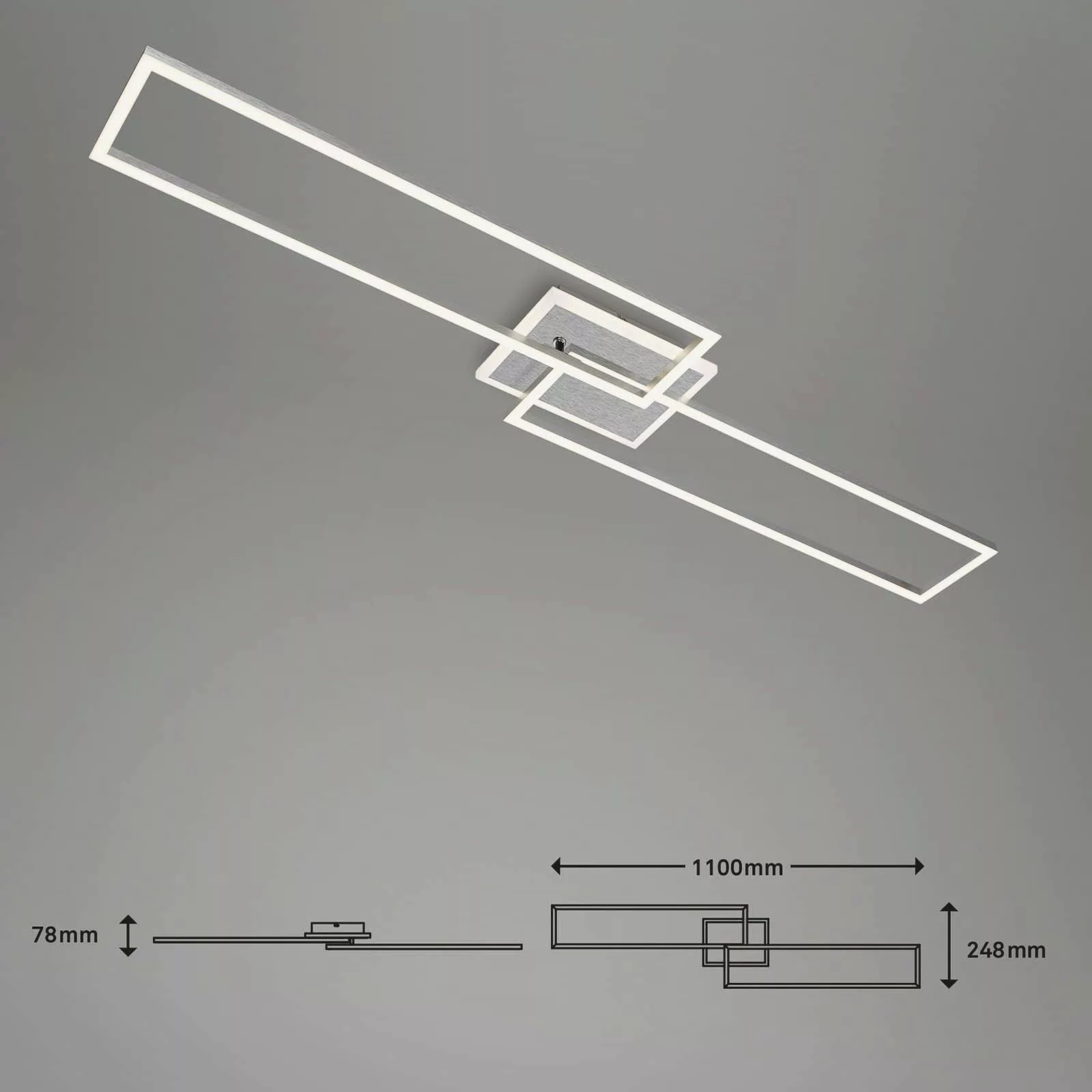 LED-Deckenlampe Frame S CCT 110x24,8cm aluminium günstig online kaufen