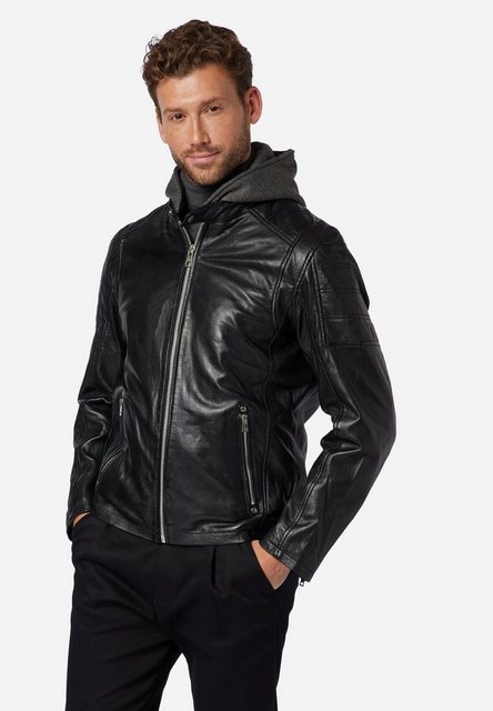 RICANO Lederjacke Brute Abtrennbare Kapuze Hochwertiges Lamm-Leder günstig online kaufen