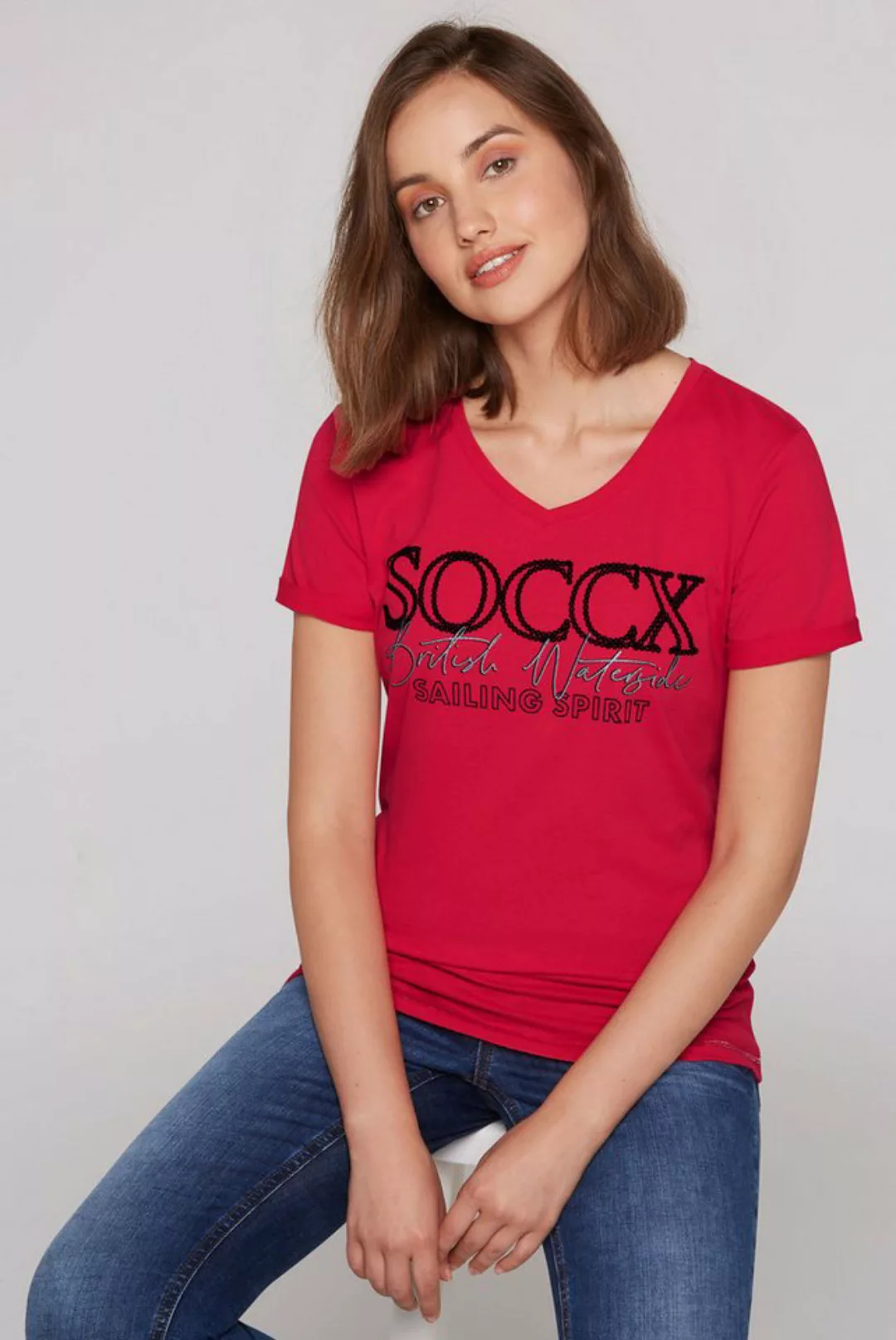 SOCCX V-Shirt, mit Baumwolle günstig online kaufen