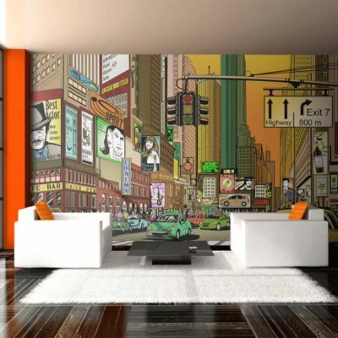 artgeist Fototapete New York - dynamische Stadt mehrfarbig Gr. 550 x 270 günstig online kaufen