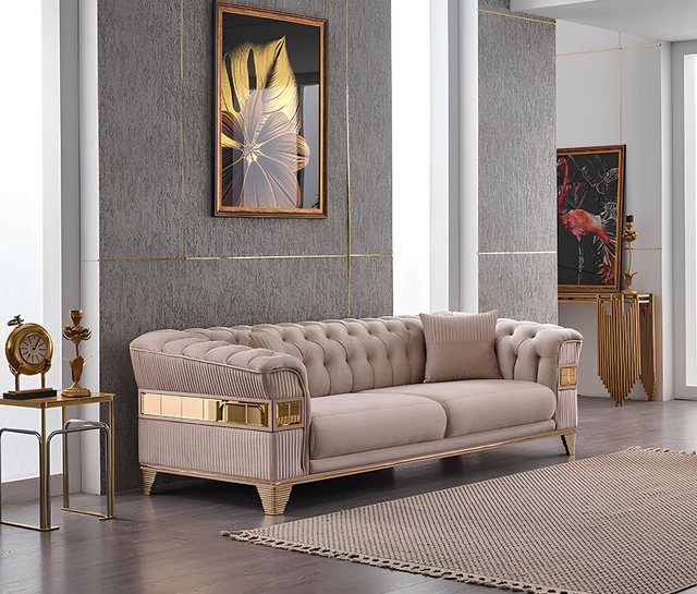 JVmoebel Sofa Chesterfield Design Sofa 3 Sitzer Wohnzimmer Luxus Polstermöb günstig online kaufen