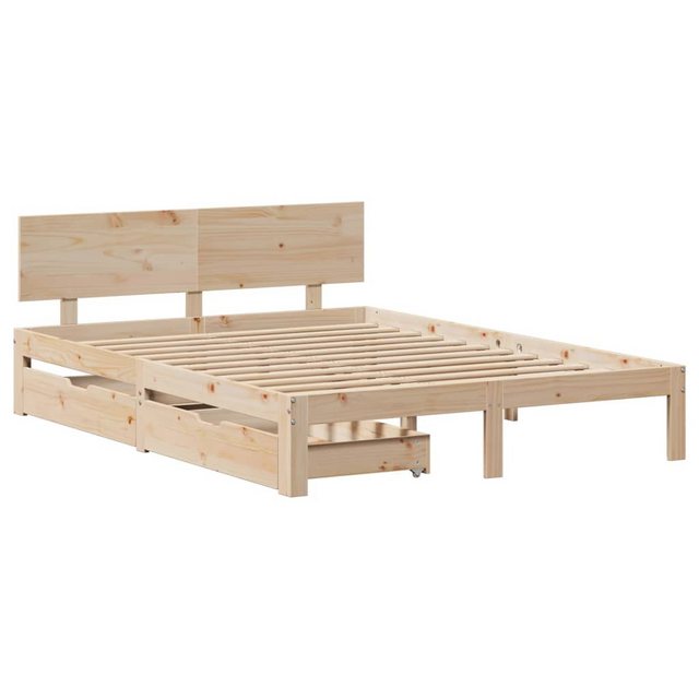 vidaXL Bettgestell Massivholzbett mit Schubladen 120x190 cm Kiefer Bett Bet günstig online kaufen