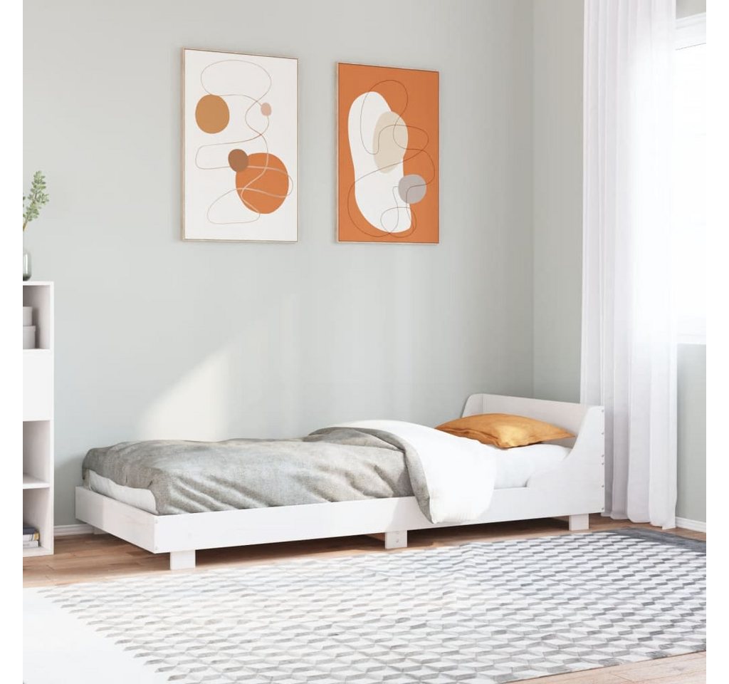 vidaXL Bett, Massivholzbett ohne Matratze Weiß 75x190 cm Kiefernholz günstig online kaufen