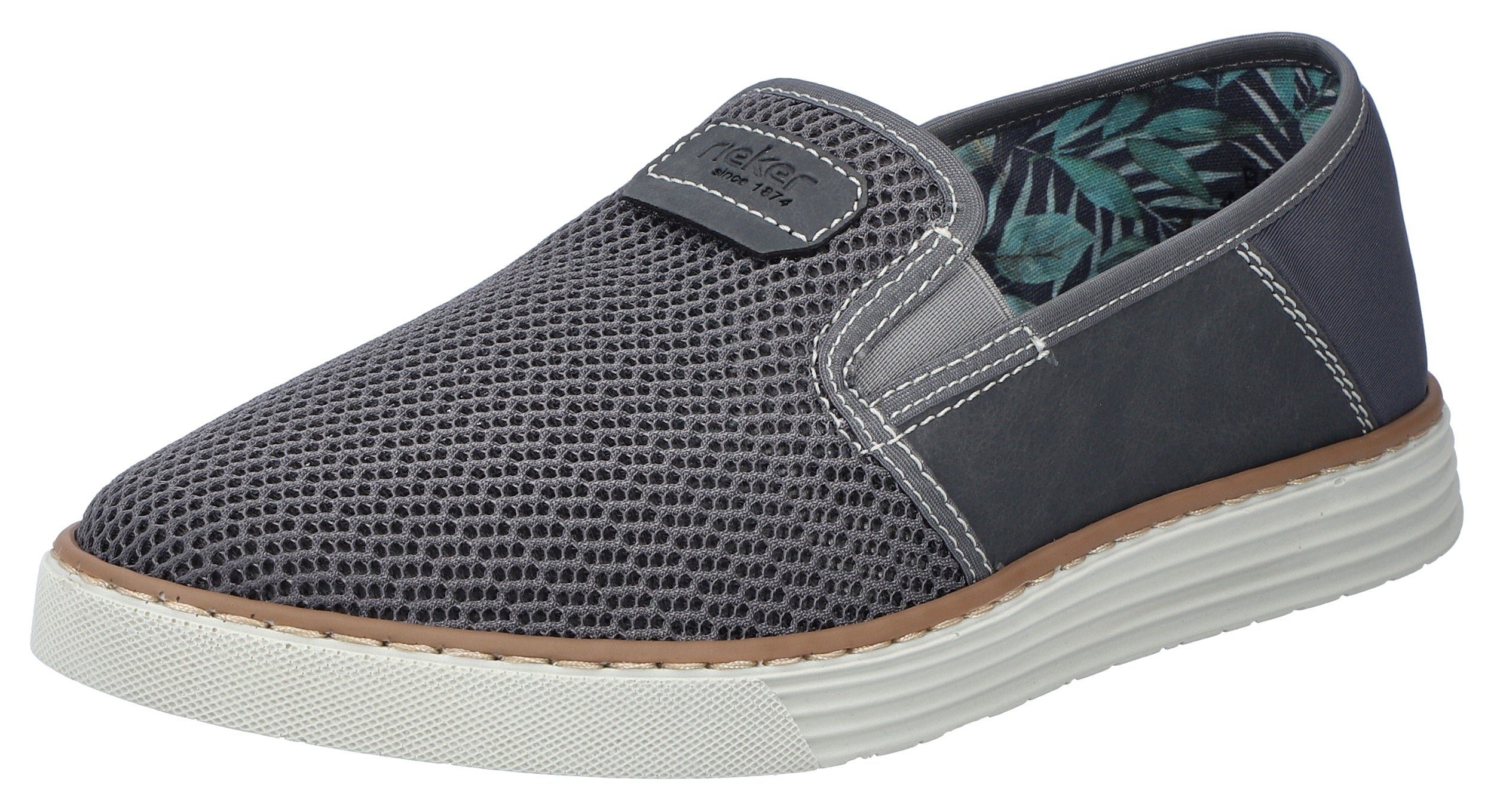 Rieker Slipper Espadrilles, Sommerschuh mit kontrastfarbenen günstig online kaufen