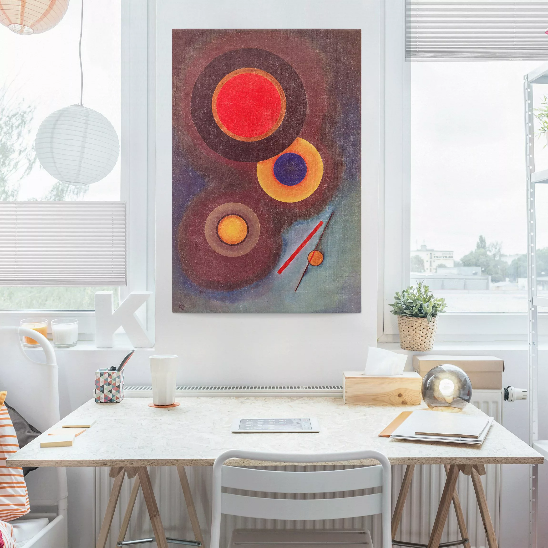 Leinwandbild Kunstdruck - Hochformat Wassily Kandinsky - Kreise und Linien günstig online kaufen