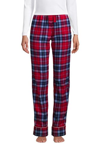Gemusterte Flanell-Pyjamahose, Damen, Größe: L Normal, Rot, Baumwolle, by L günstig online kaufen