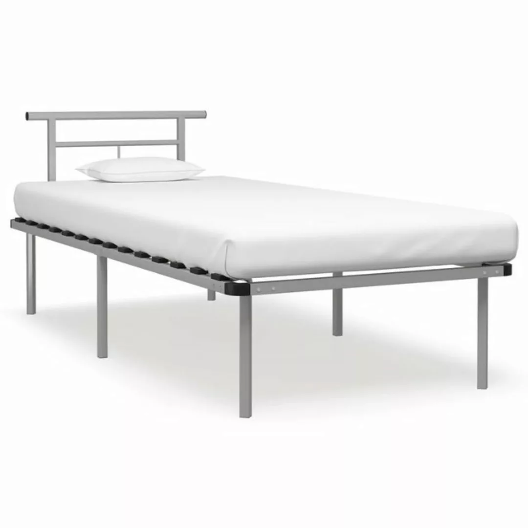 furnicato Bett Bettgestell Grau Metall 90x200 cm günstig online kaufen