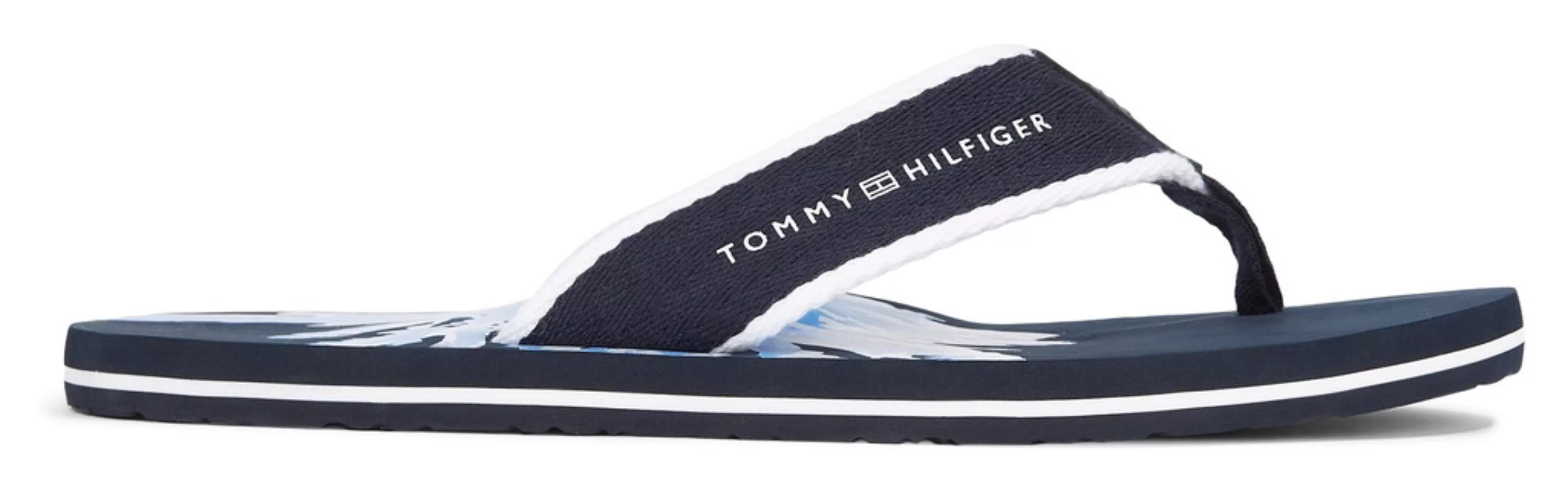 Tommy Hilfiger Zehentrenner "HILFIGER PALM PRINT BEACH SANDAL", Sommerschuh günstig online kaufen