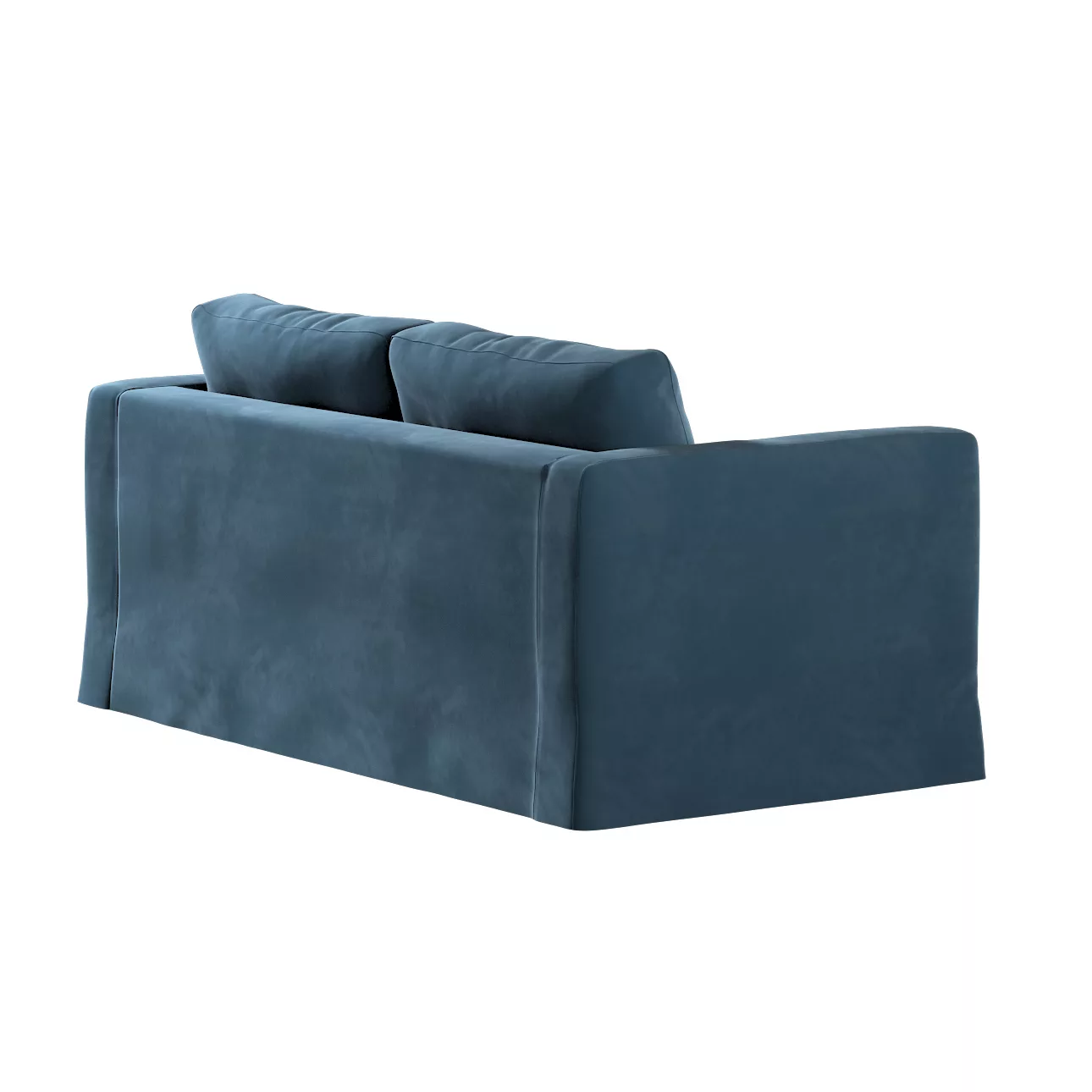 Bezug für Karlstad 2-Sitzer Sofa nicht ausklappbar, lang, blau, Sofahusse, günstig online kaufen