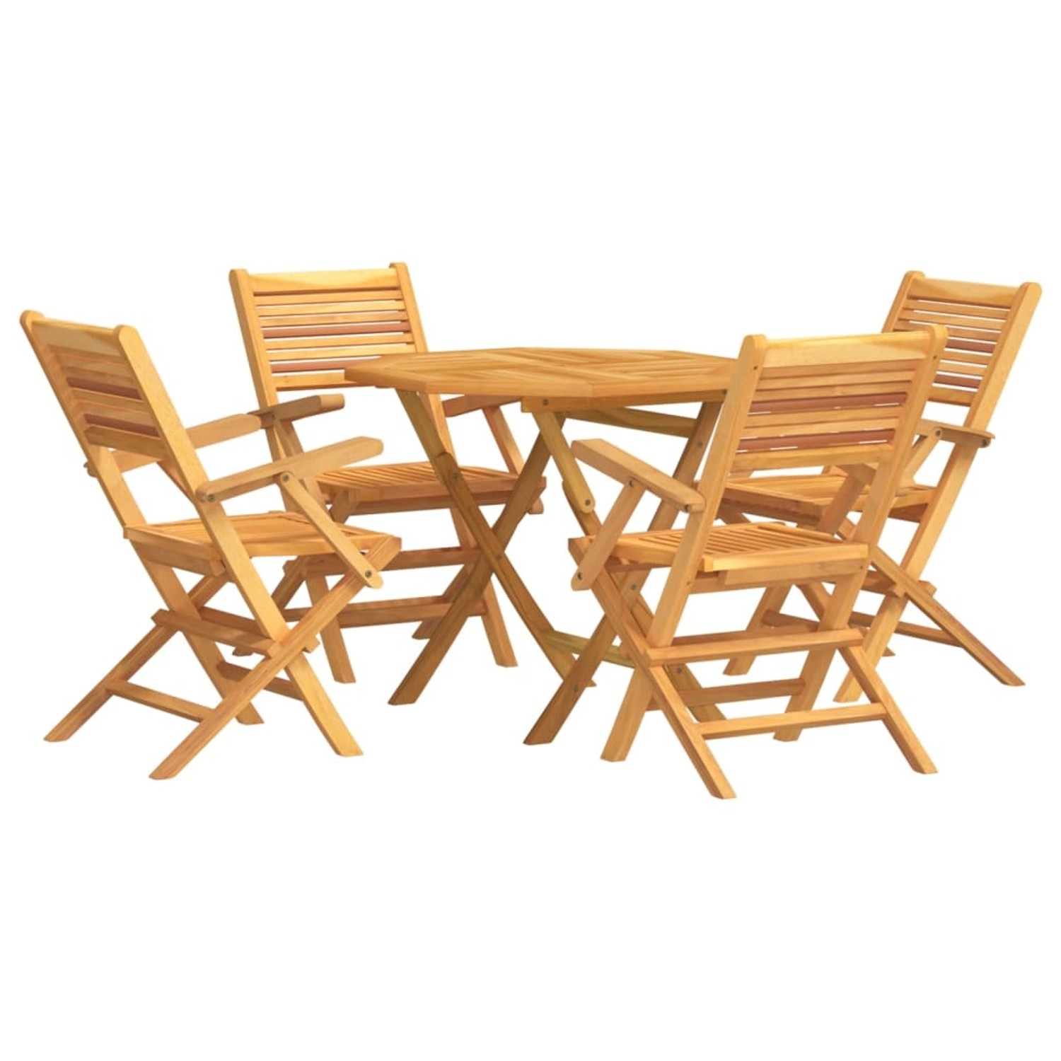 Vidaxl 5-tlg. Garten-essgruppe Massivholz Teak günstig online kaufen