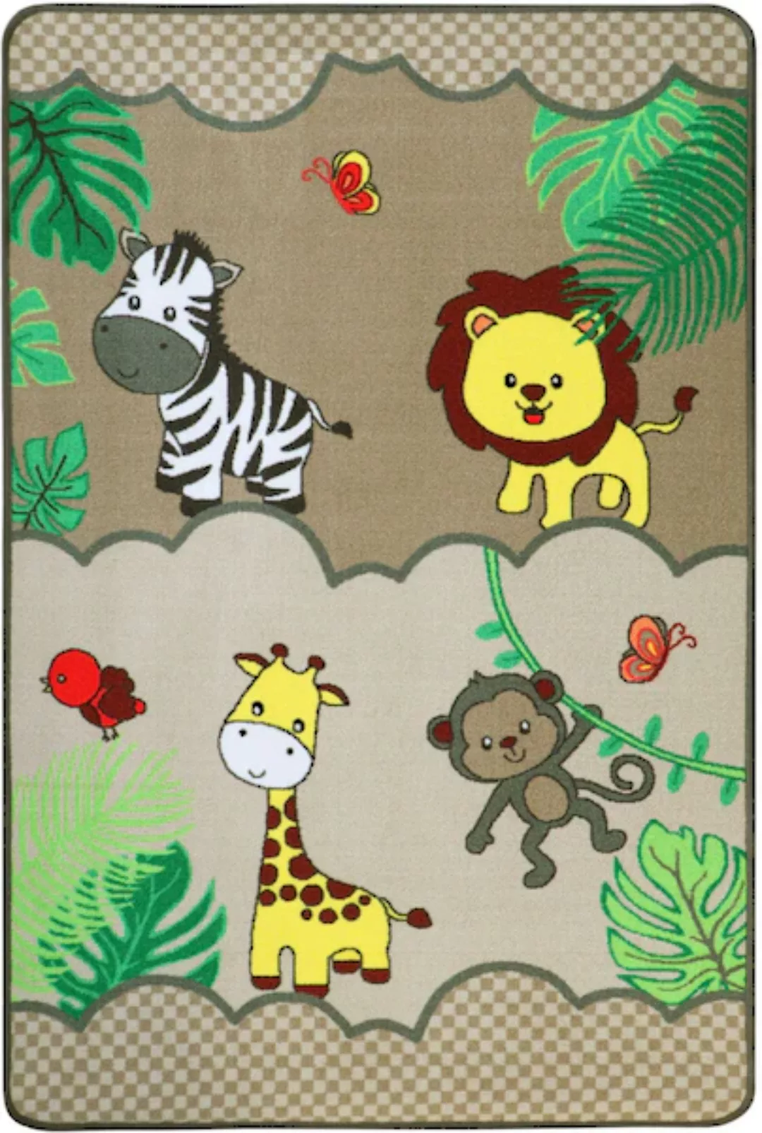 Primaflor-Ideen in Textil Kinderteppich »SAFARI«, rechteckig, Motiv Tiere d günstig online kaufen