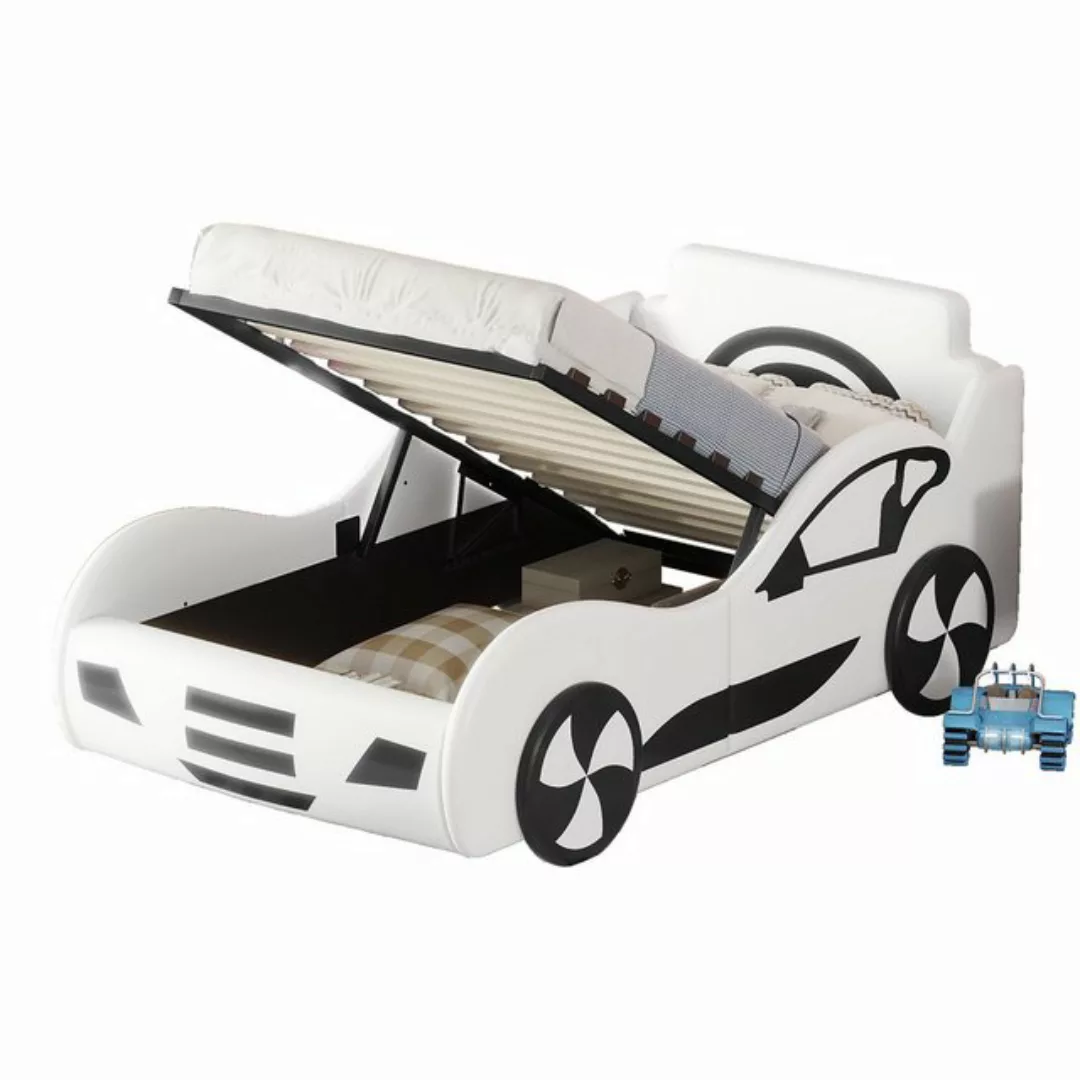 Welikera Bett 90x200cm Flachbett,Modell Autobett,Kinderbett mit Unterbettst günstig online kaufen