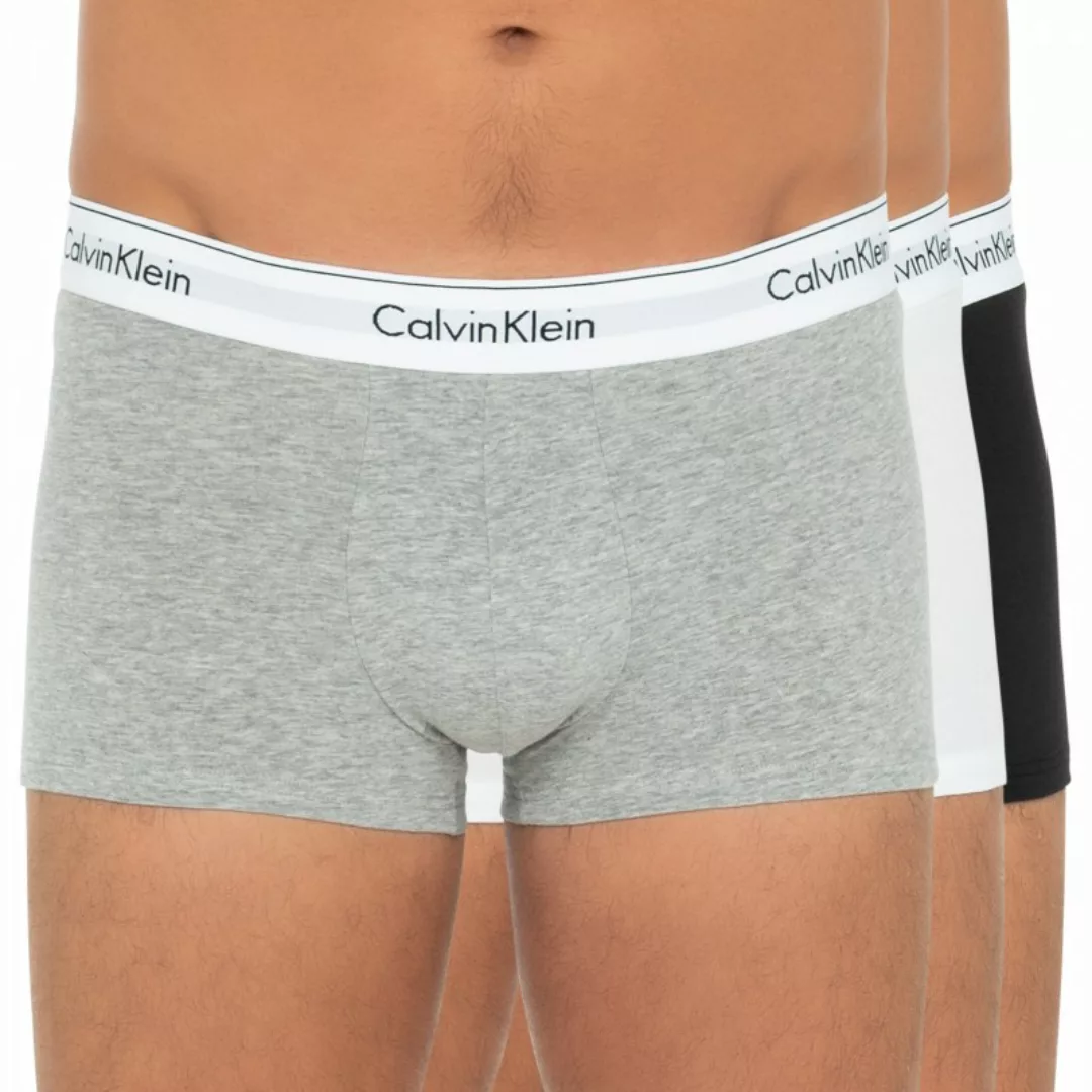 Calvin Klein 3-er Set Trunks Grau, Weiß & Schwarz günstig online kaufen