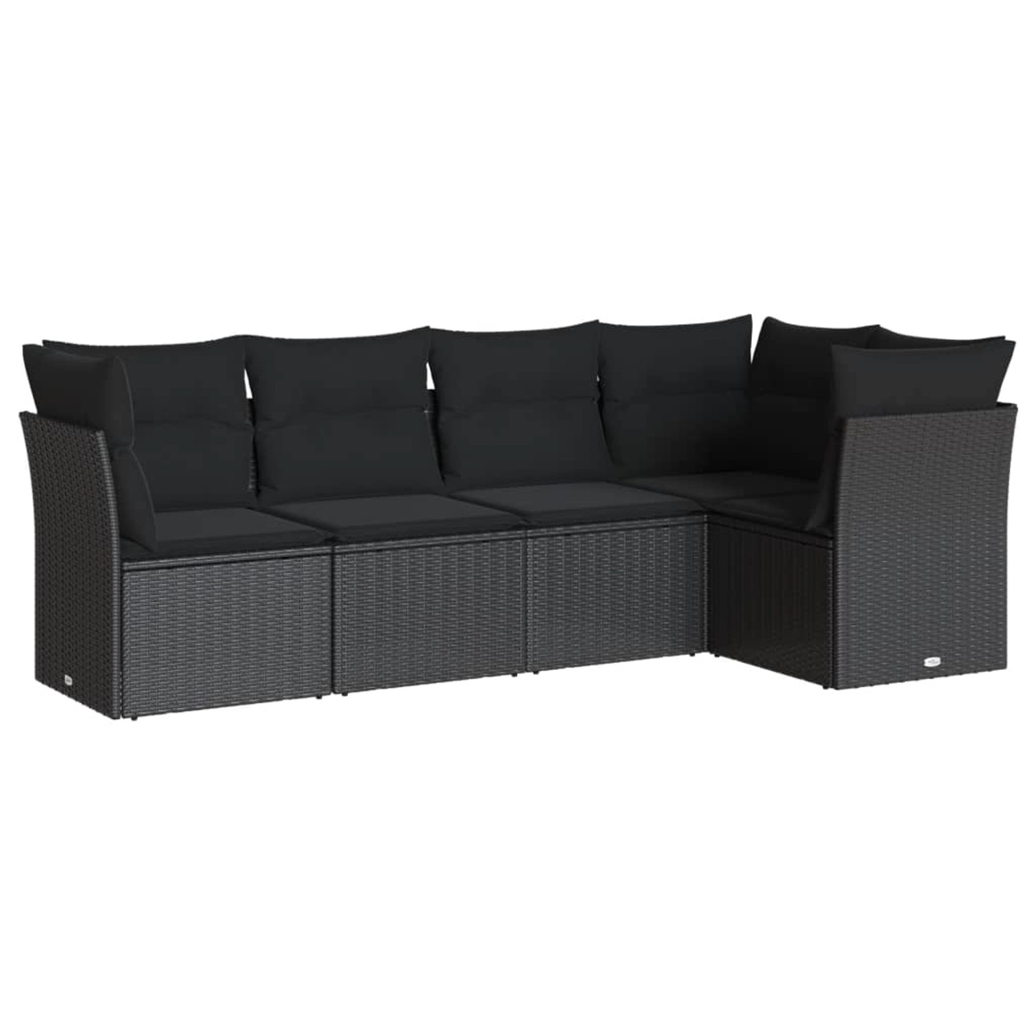 vidaXL 5-tlg Garten-Sofagarnitur mit Kissen Schwarz Poly Rattan Modell 17 günstig online kaufen