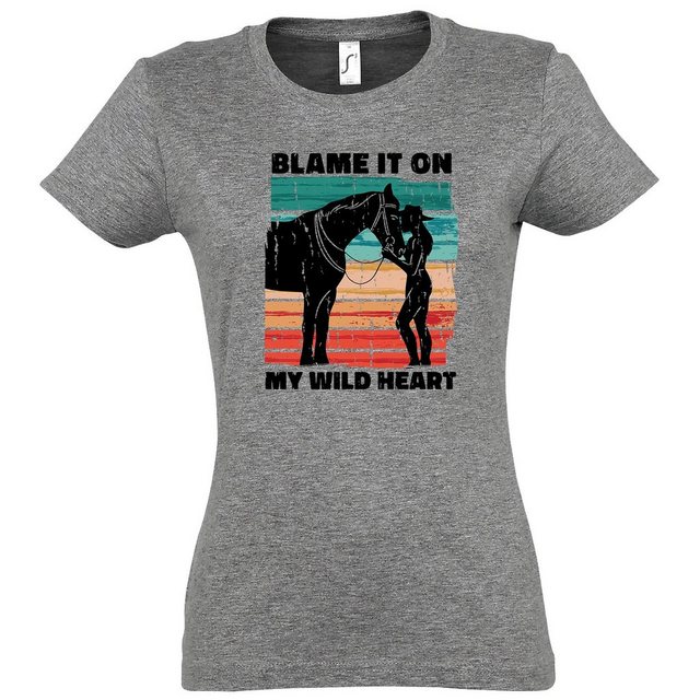 Youth Designz T-Shirt Blame It On My Wild Heart Pferd Damen Shirt mit trend günstig online kaufen