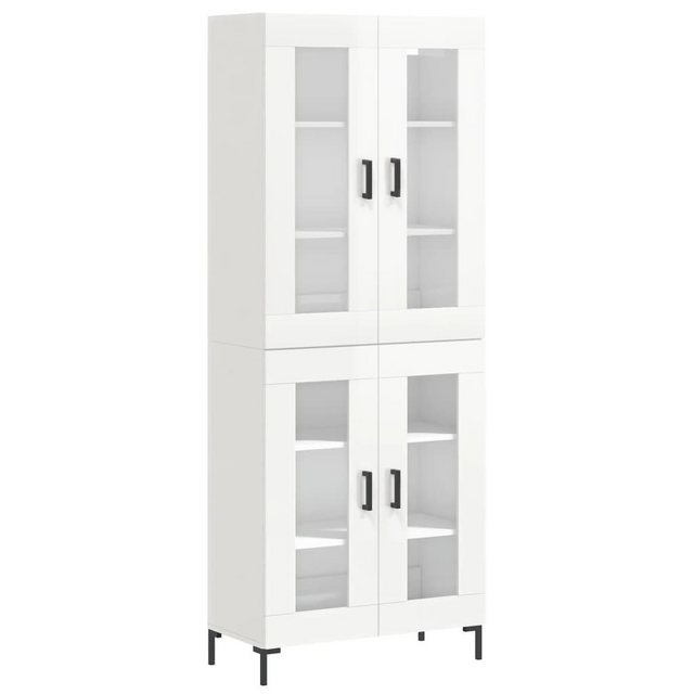vidaXL Kleiderschrank Highboard Hochglanz-Weiß 69,5x34x180 cm Holzwerkstoff günstig online kaufen