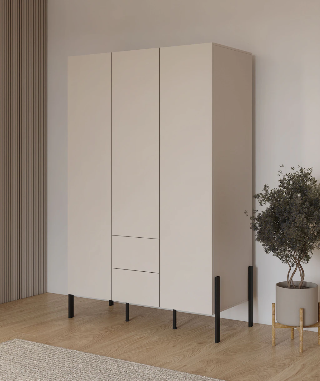 Home affaire Drehtürenschrank "Jukon, moderner Kleiderschrank mit Metallfüß günstig online kaufen
