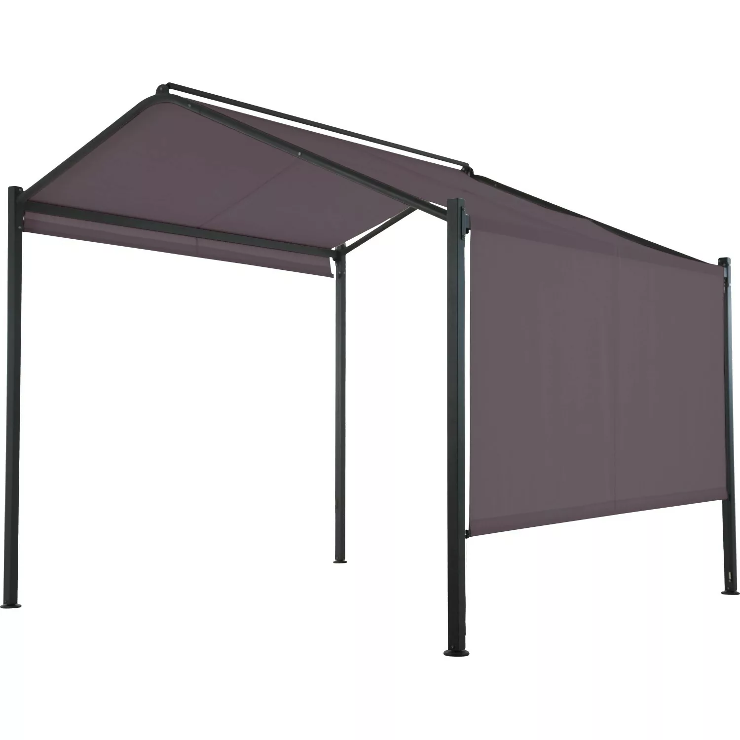 Stahl-Pavillon Bacliff mit Seitenvorhängen 3 m x 3 m x 2,8 m Anthrazit günstig online kaufen