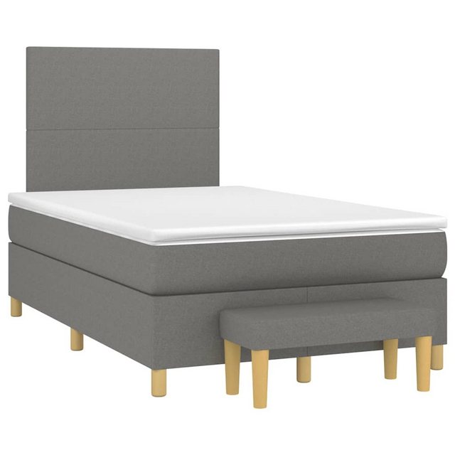 vidaXL Bett Boxspringbett mit Matratze Dunkelgrau 120x190 cm Stoff günstig online kaufen