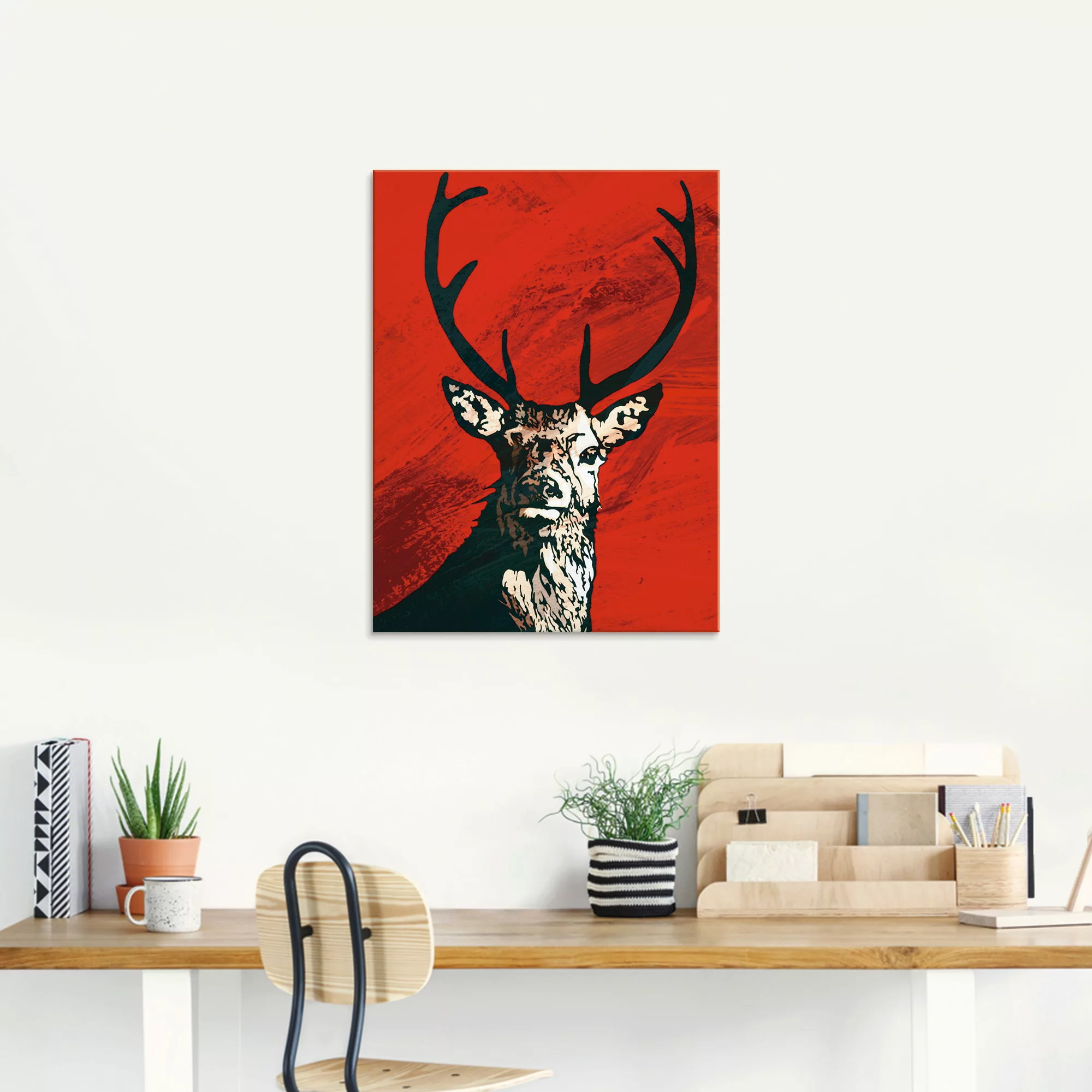 Artland Glasbild "Hirsch", Wildtiere, (1 St.) günstig online kaufen