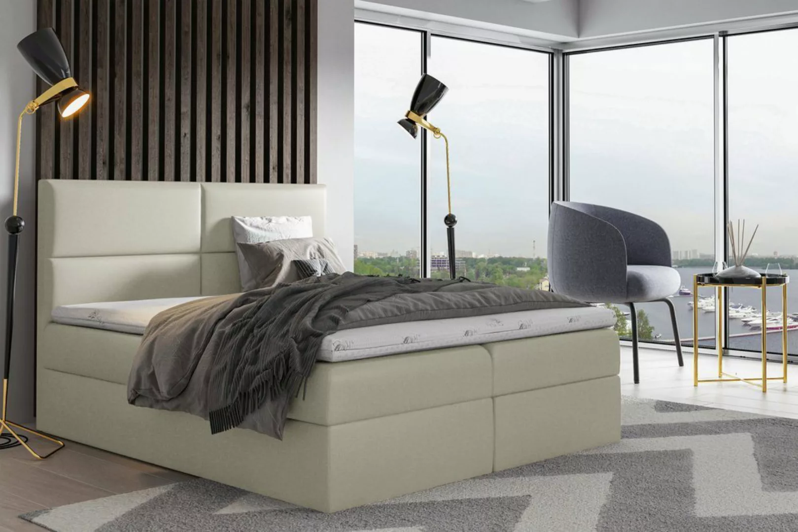 Stylefy Boxspringbett Merino (Schlafzimmerbett, Bett), Design günstig online kaufen