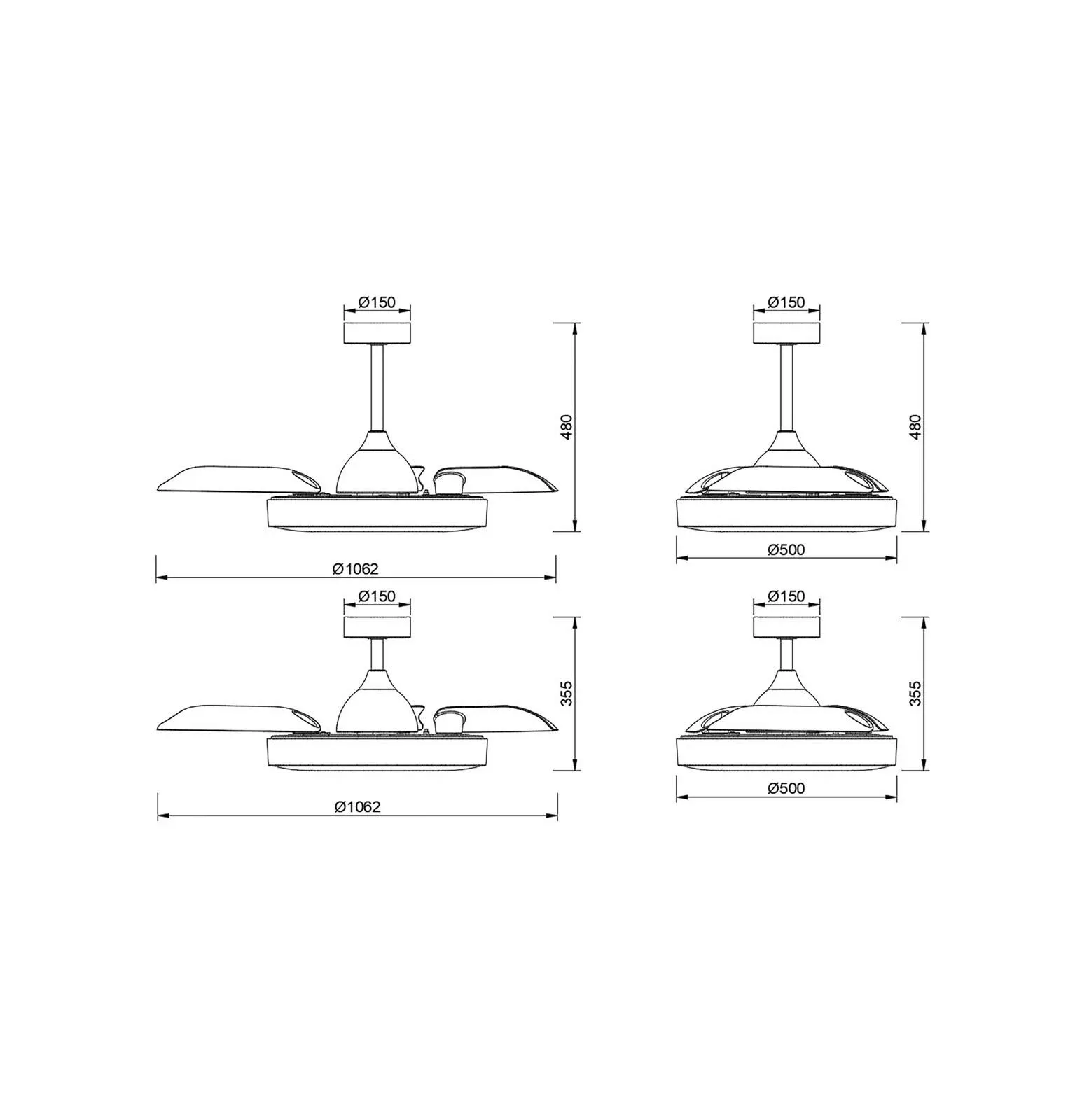 LED-Deckenventilator Coin schwarz DC-Motor leise 106 cm CCT günstig online kaufen