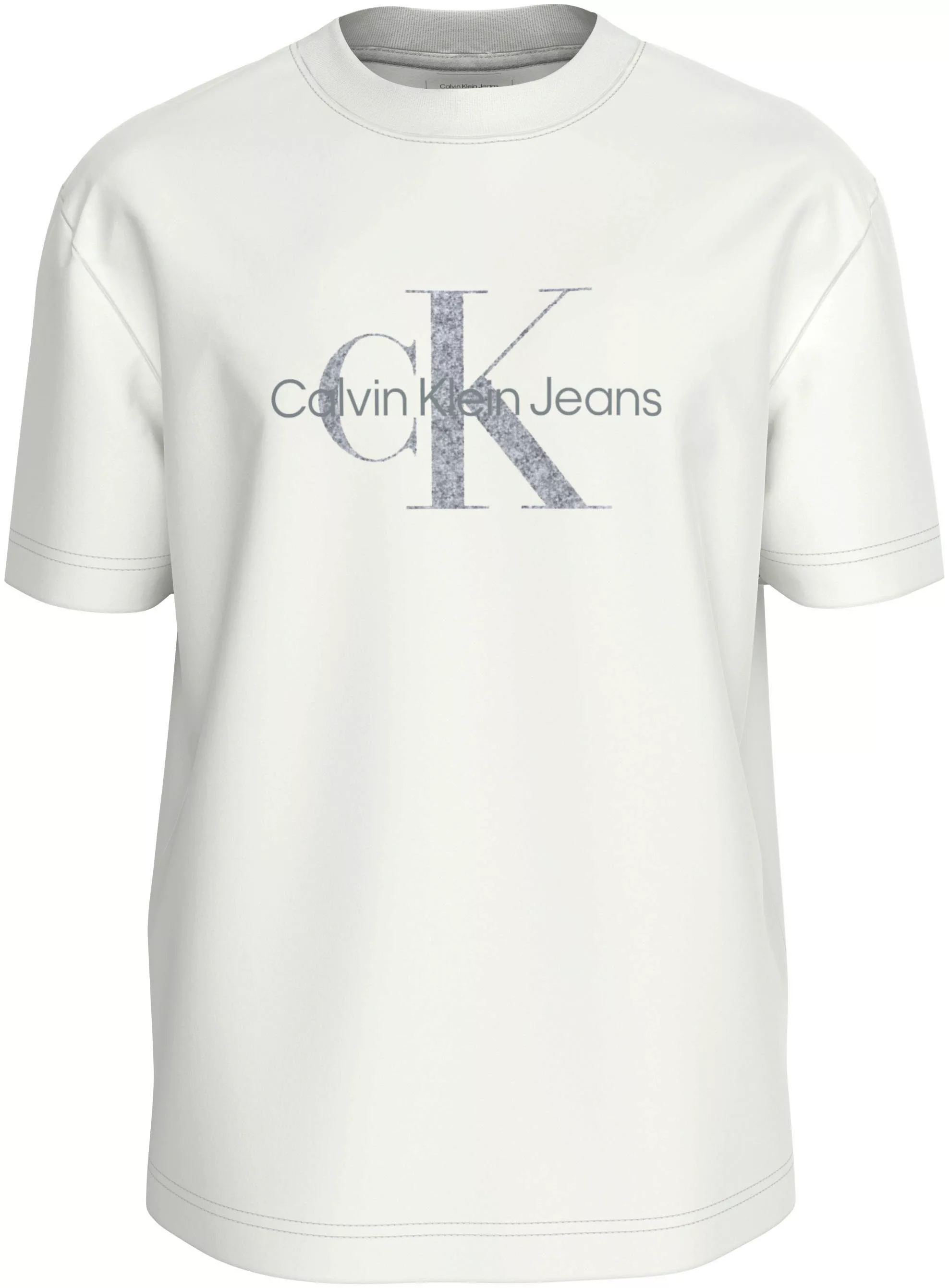 Calvin Klein Jeans Rundhalsshirt TEXTURED MONOLOGO TEE Logodruck günstig online kaufen