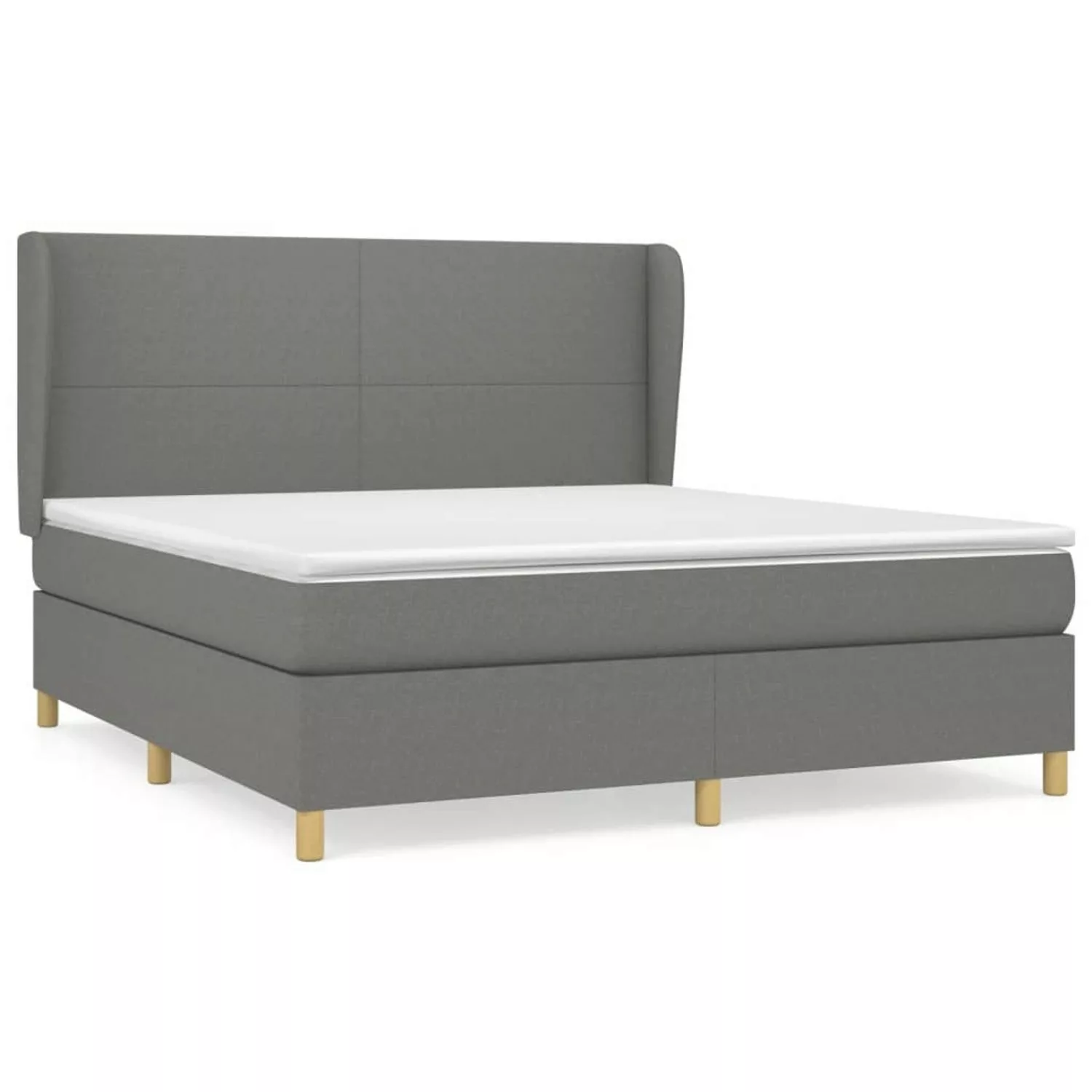 vidaXL Boxspringbett Boxspringbett mit Matratze Dunkelgrau 180x200 cm Stoff günstig online kaufen