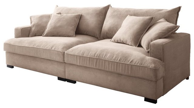 Massivart® Big-Sofa TRIBECCA Cord beige 242 cm / 4-Sitzer, Cordsofa, Nosagu günstig online kaufen