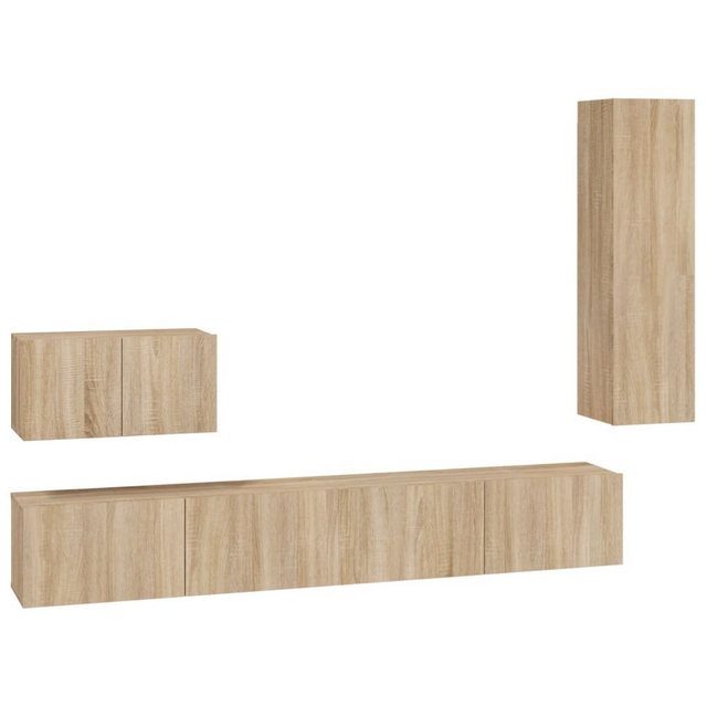 vidaXL TV-Schrank 4-tlg. TV-Schrank-Set Sonoma-Eiche Holzwerkstoff (4-St) günstig online kaufen