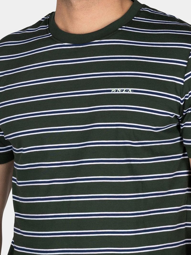 NZA T-shirt Noel Stripes Forest Green - Größe XL günstig online kaufen