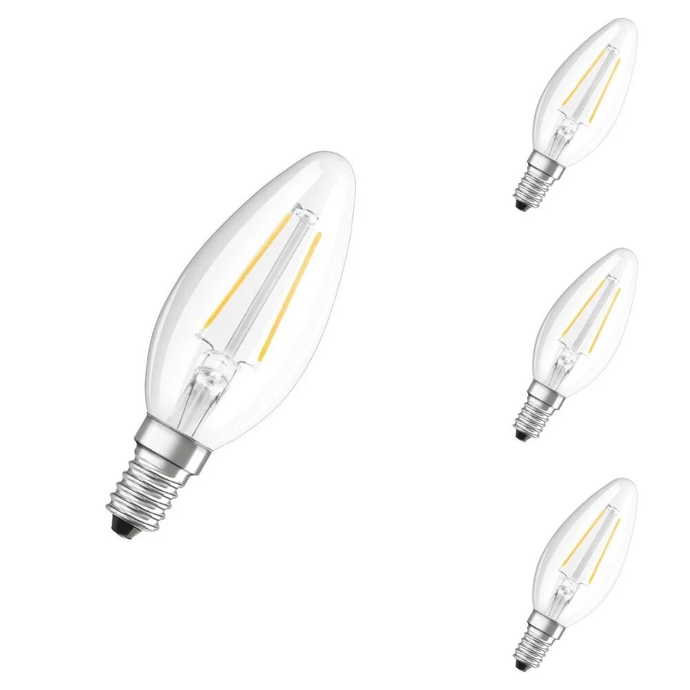 Osram LED Lampe ersetzt 15W E14 Kerze - B35 in Transparent 1,5W 136lm 2700K günstig online kaufen