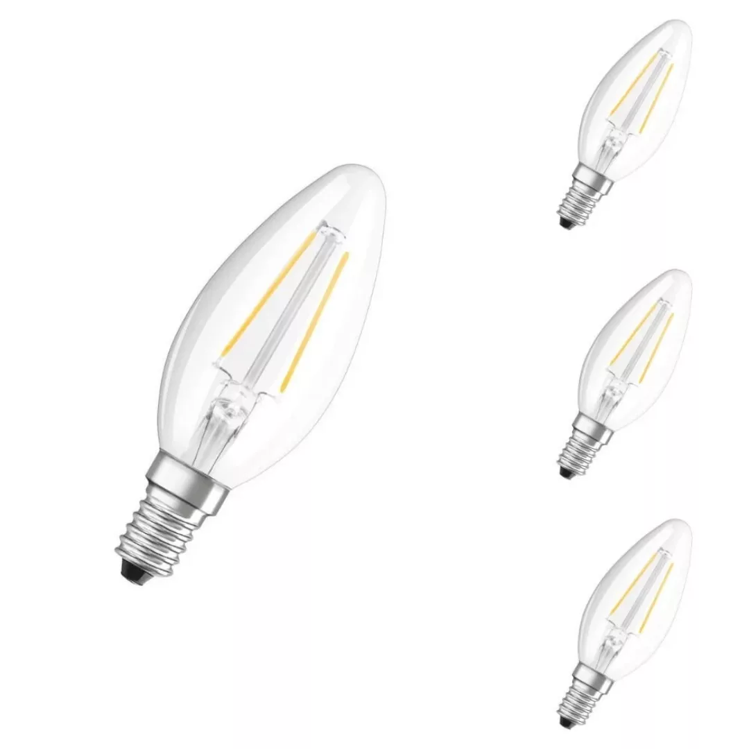 Osram LED Lampe ersetzt 15W E14 Kerze - B35 in Transparent 1,5W 136lm 2700K günstig online kaufen