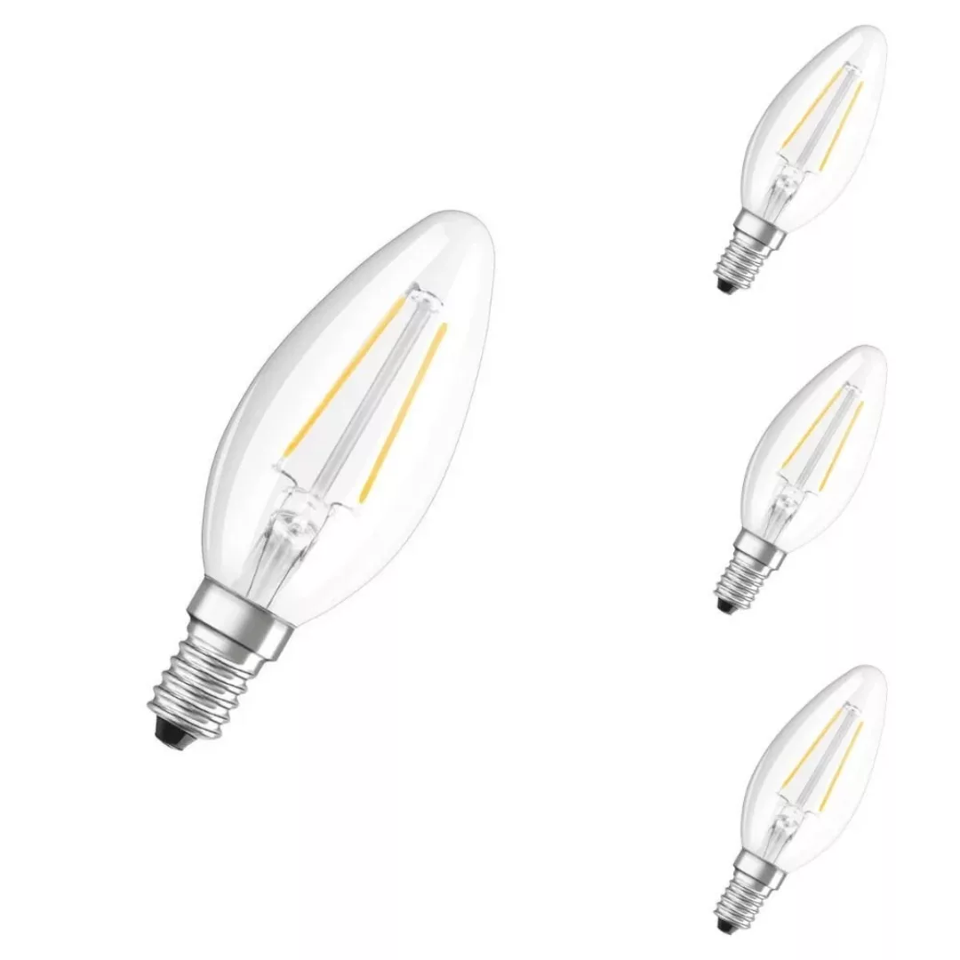 Osram LED Lampe ersetzt 25W E14 Kerze - B35 in Transparent 2,5W 250lm 4000K günstig online kaufen