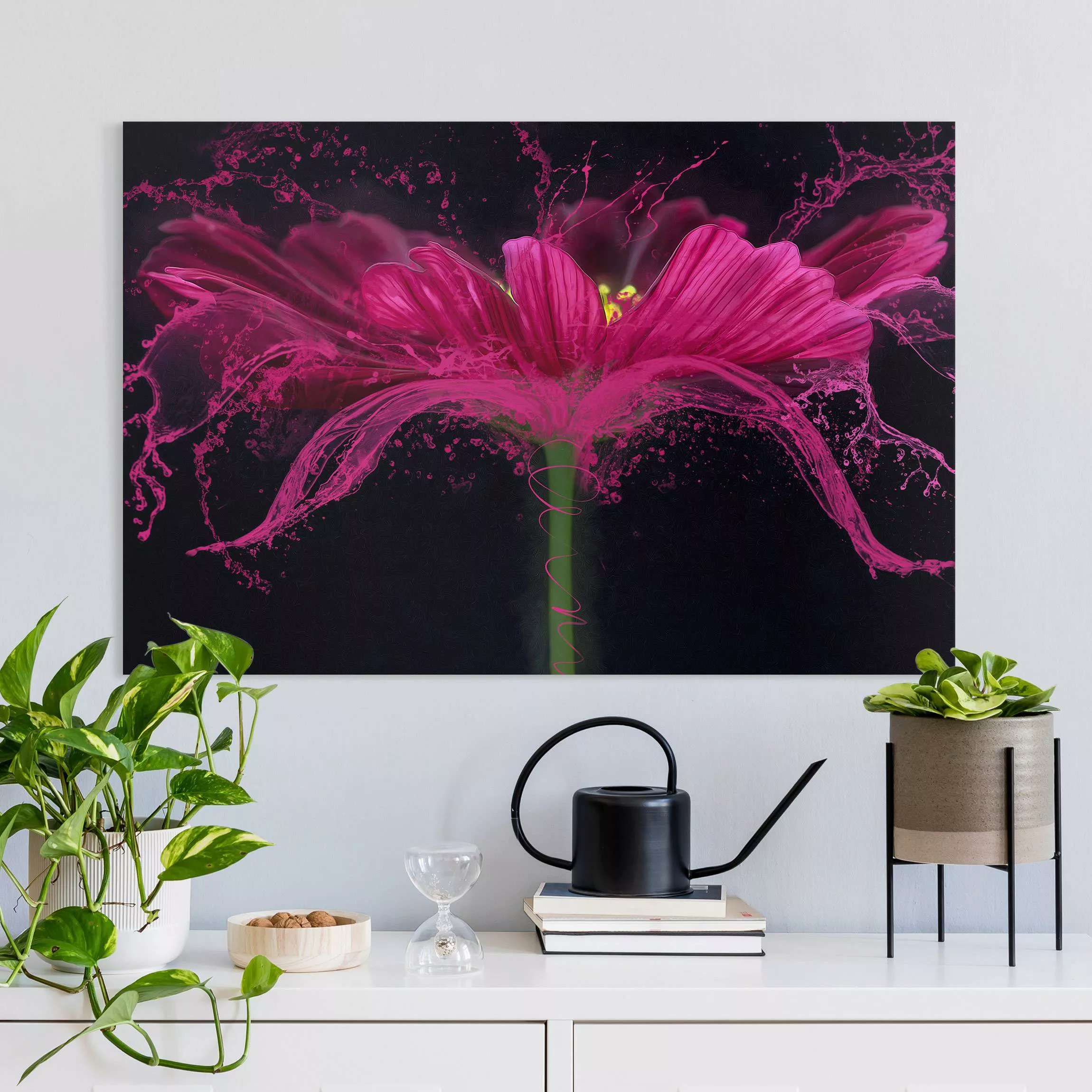 Leinwandbild Neonpinke Blüte günstig online kaufen