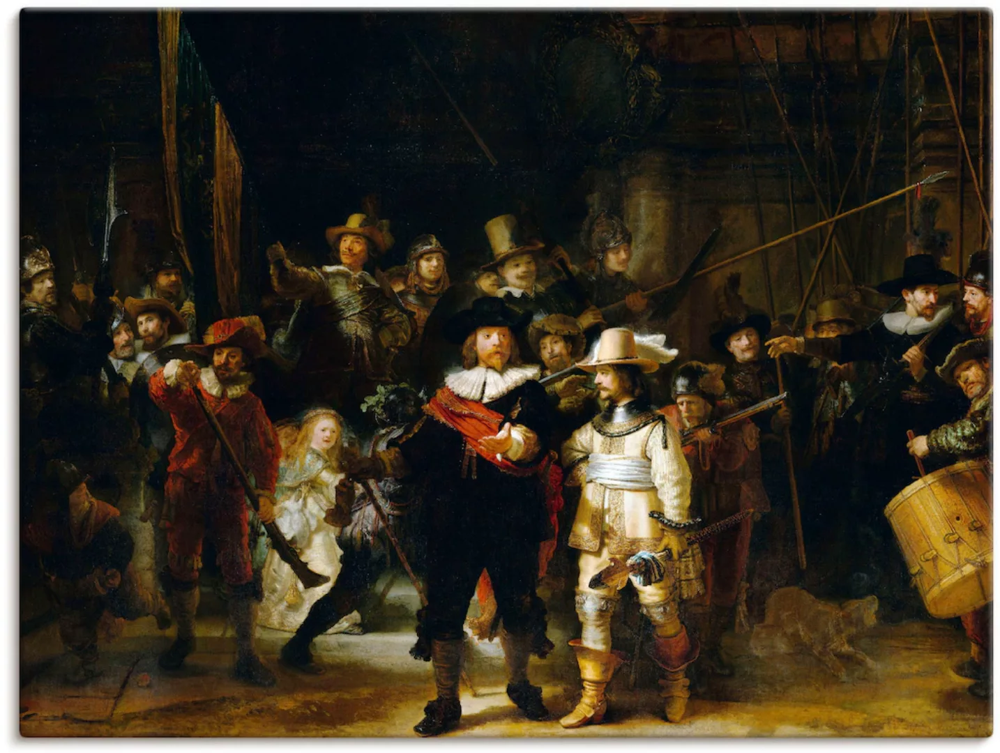 Artland Wandbild "Die Nachtwache. 1642", Porträts, (1 St.), als Leinwandbil günstig online kaufen