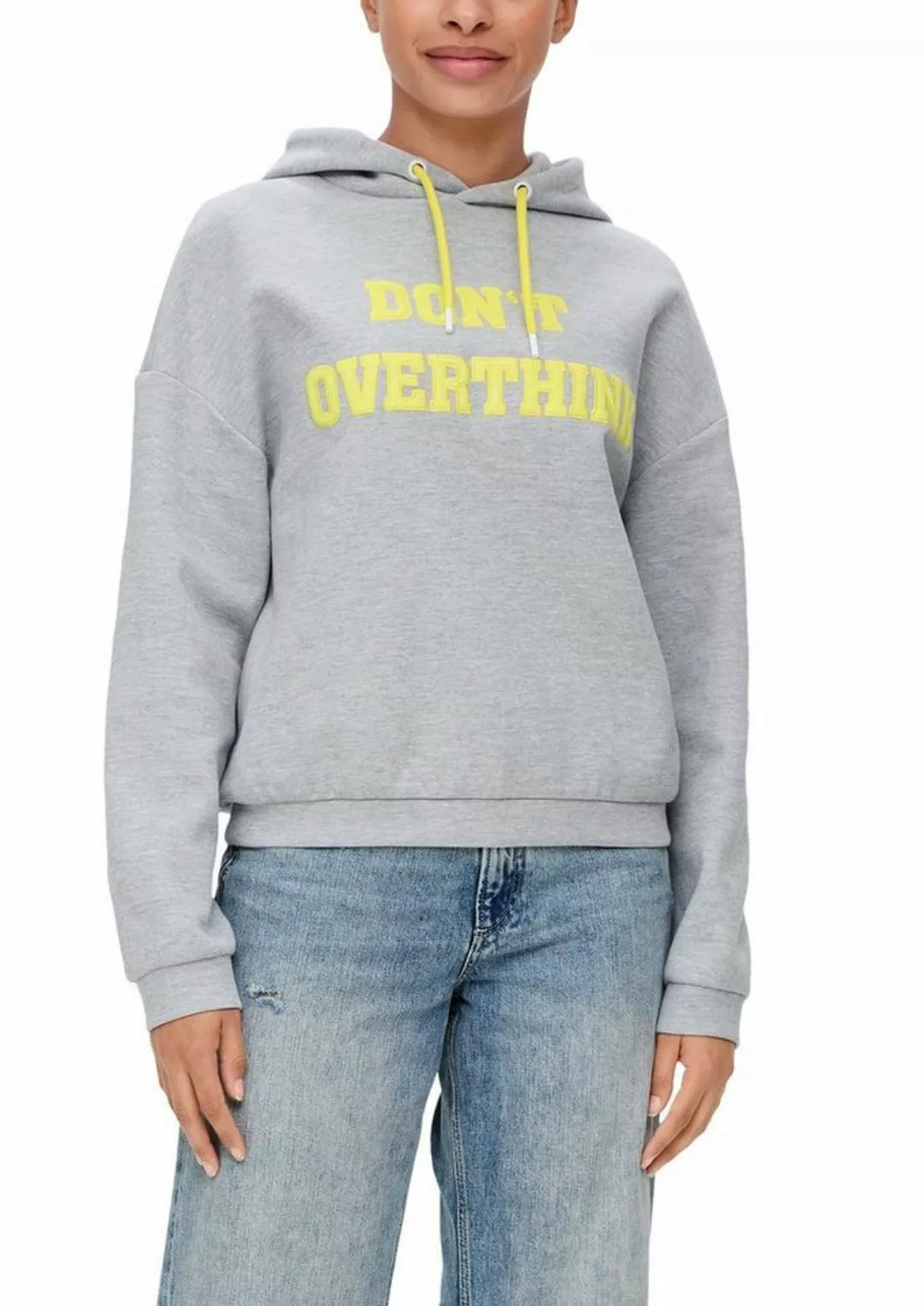 QS Kapuzensweatshirt mit Stickerei auf der Brust günstig online kaufen